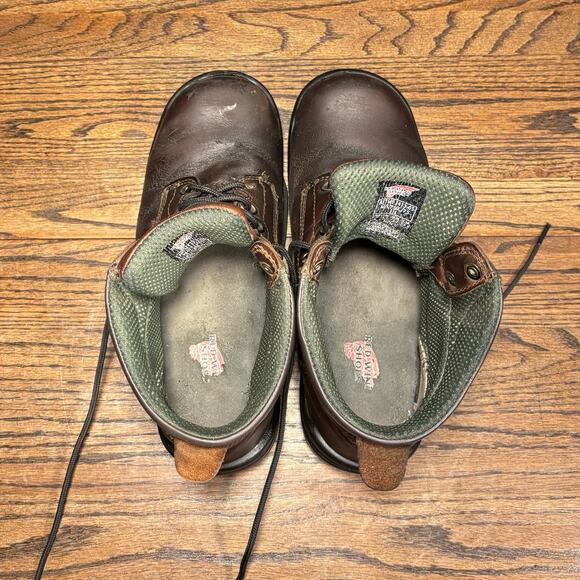 Red Wing Men’s 9.5 Steel Toe Work Boots Brown Lace-Up Safety Boots main image 6